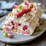 Pavlova roulée rhubarbe mascarpone