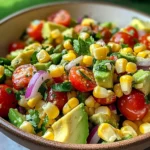 Salade de maïs et avocat