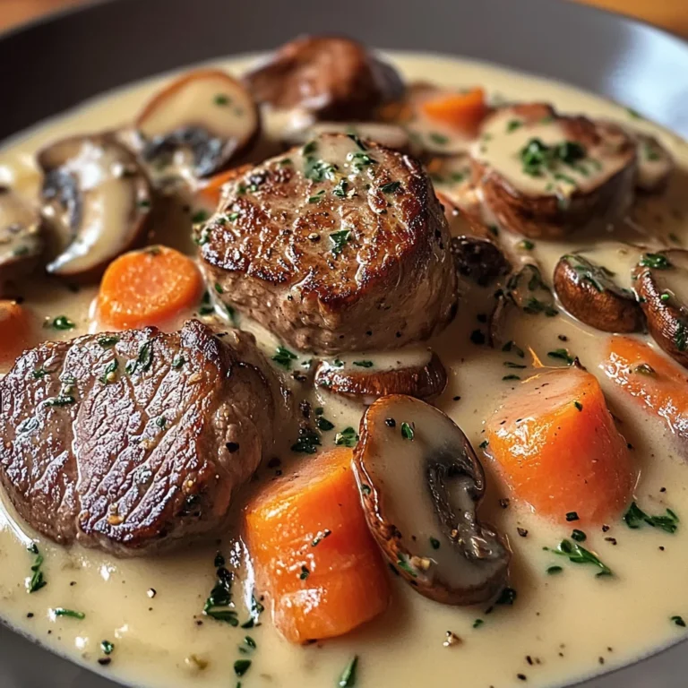 Blanquette de Filet Mignon de boeuf aux Champignons