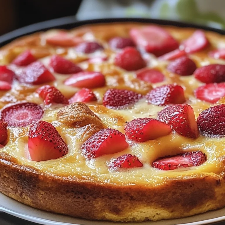 Clafoutis à la rhubarbe et fraises