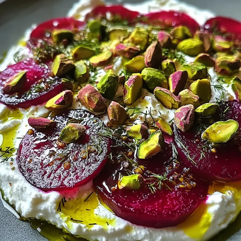 Feta battue, betteraves, pistaches