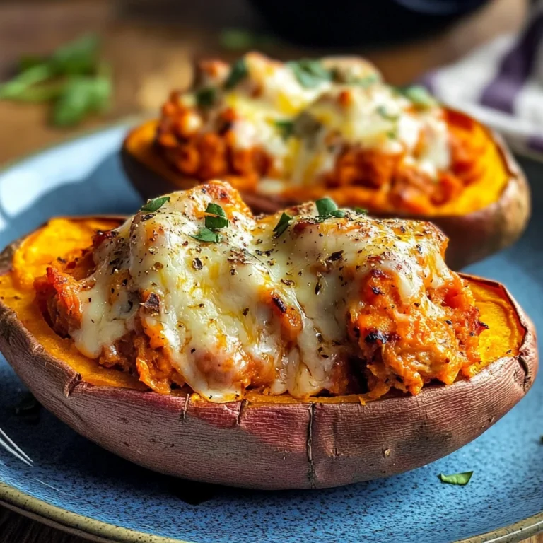 Patate douce farcie au poulet