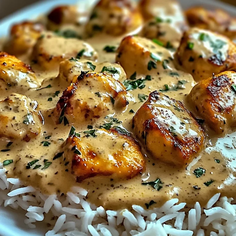 Poulet crémeux et riz en sauce
