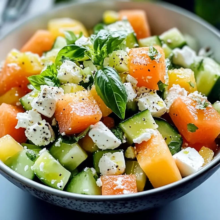 Salade de melon, concombre et feta
